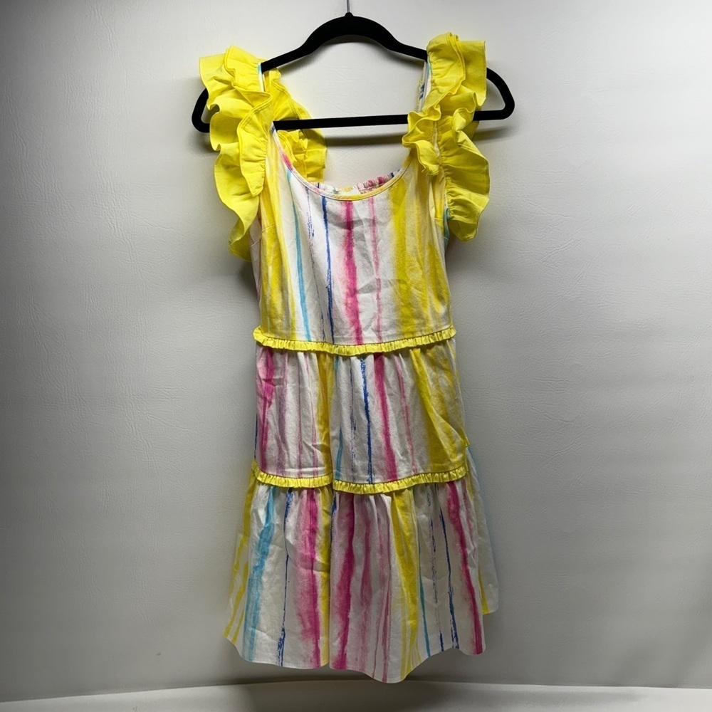 ALDEN ADAIR MULTICOLOR RUFFLE SLEEVES  MINI DRESS SIZE S